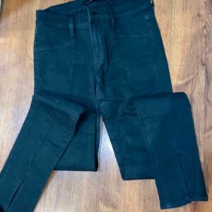 J Brand Black Jeans with vertical split up ankle in front